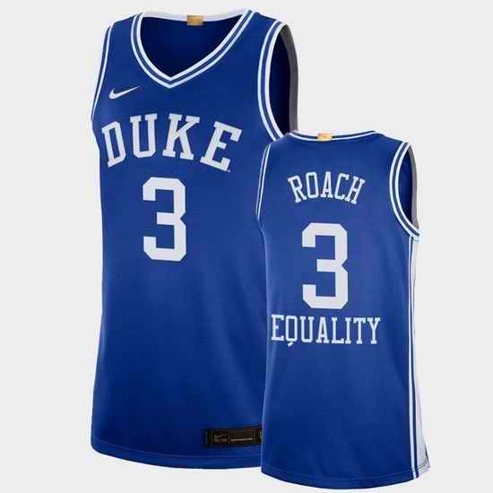 Men Duke Blue Devils Jeremy Roach Equality Social Justice Blue College Basketball Jersey
